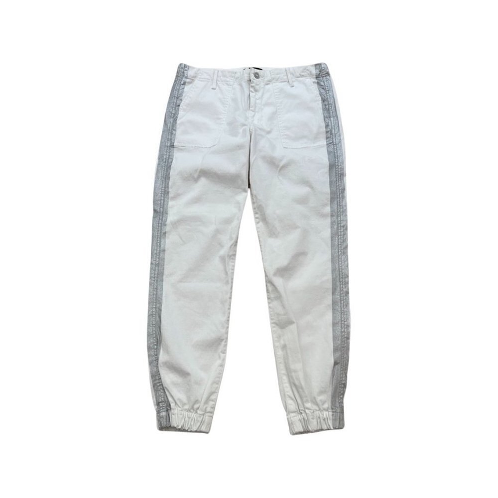 Black Orchid white metallic silver striped cargo jeans size 29